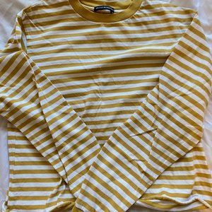 Brandy Melville/John Galt yellow striped crewshirt